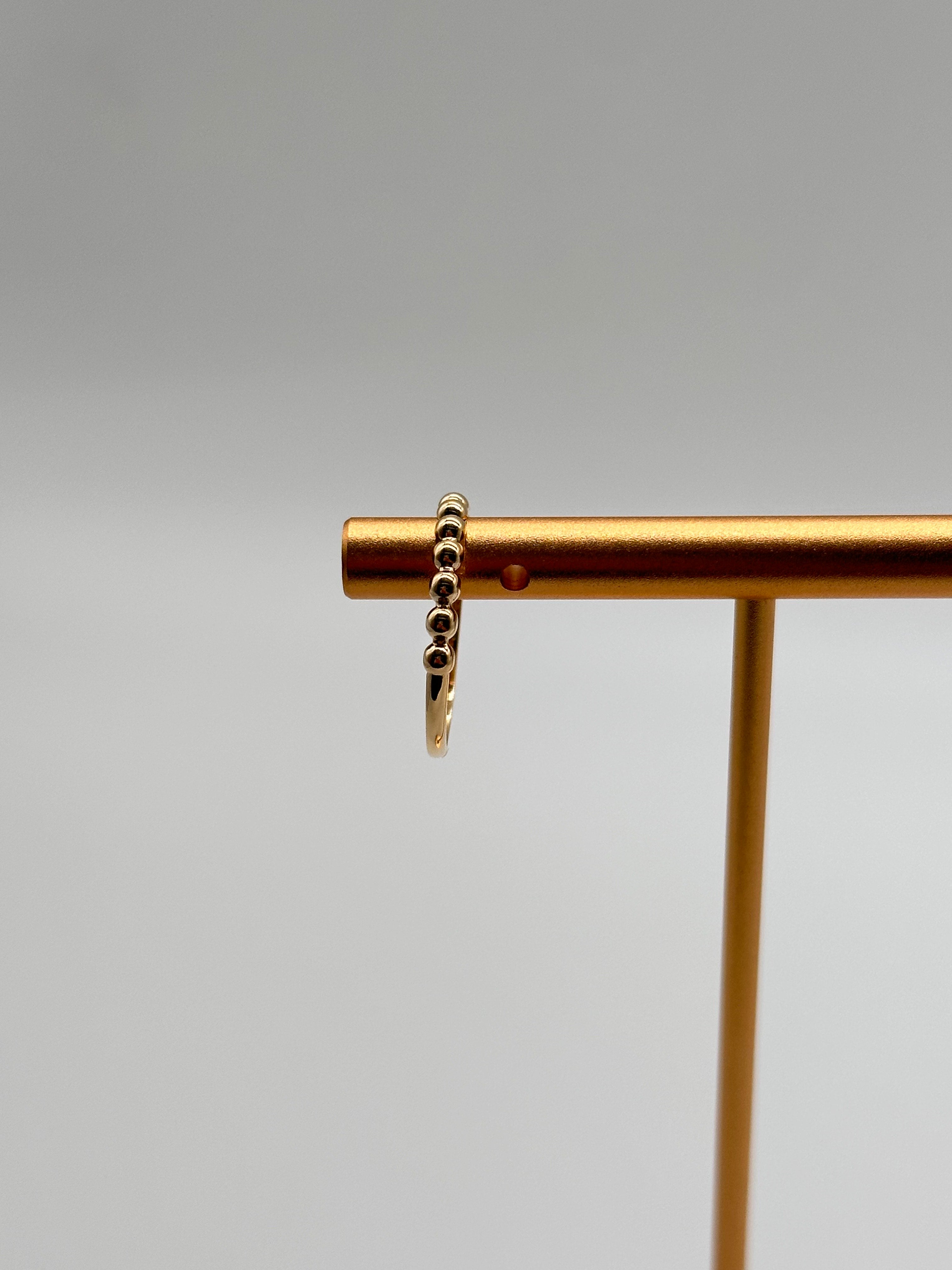 14K Gold Ball Ring – Dainty Polished Band, Size 7