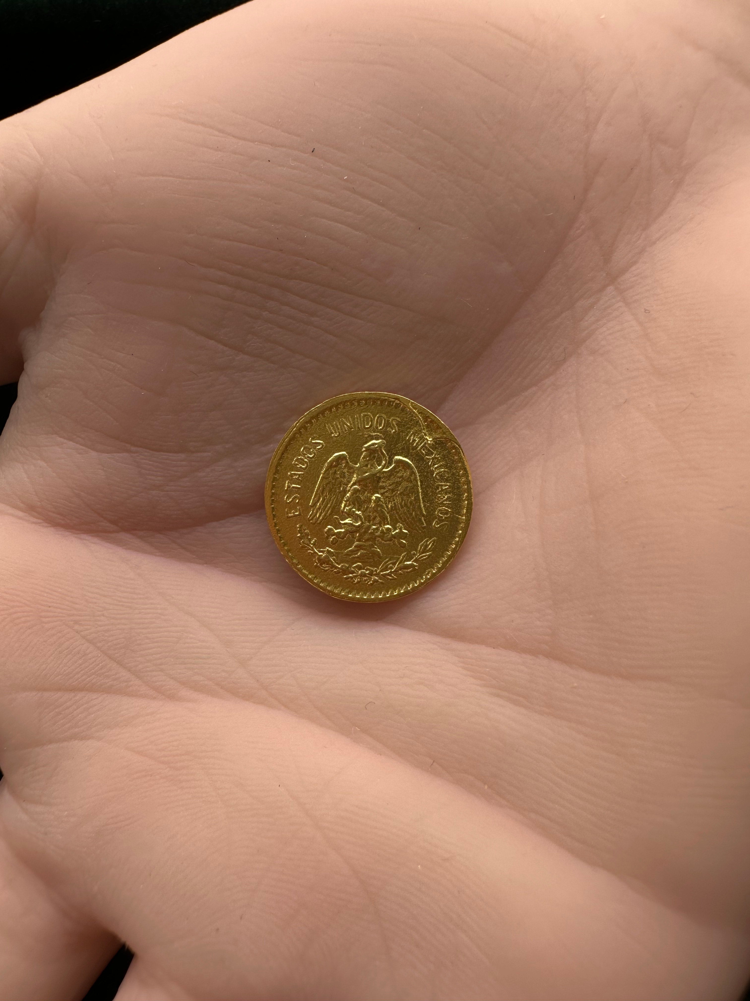 Solid Gold Mexican Coin Pendant – 50 Peso, 10 Peso, 5 Peso, 2.5 Peso, 2 Peso