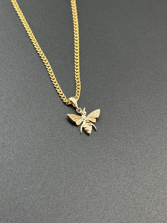 14K Yellow Gold Bee Pendant