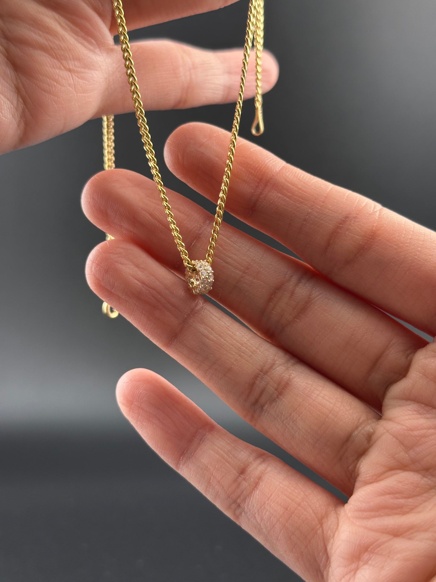 14K Yellow Gold CZ Tiny Pendant