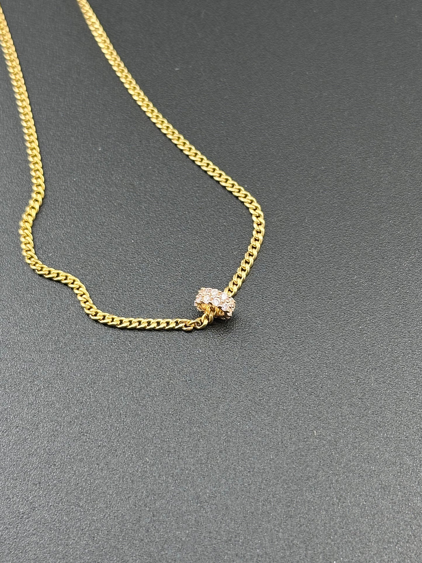14K Yellow Gold CZ Tiny Pendant