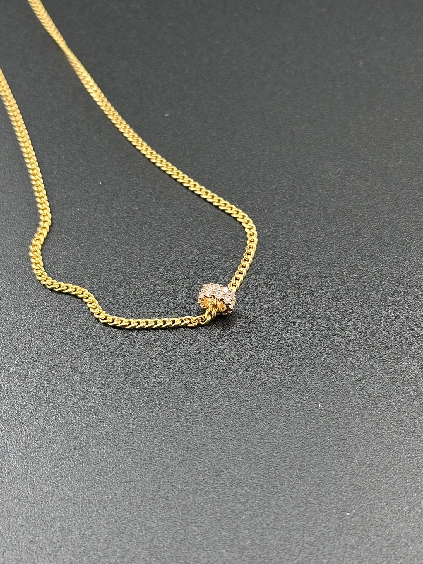 14K Yellow Gold CZ Tiny Pendant