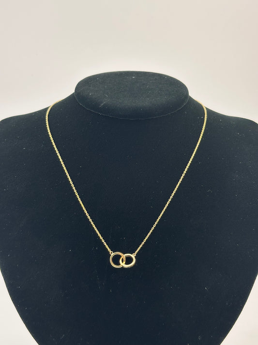 14K Gold Together Necklace – Interlocking Circles Pendant