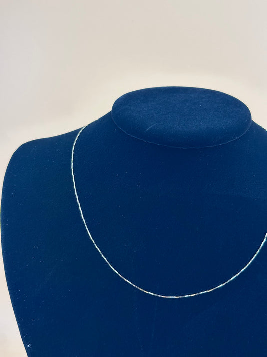 14K Gold Box Chain Necklace – 0.5mm Dainty Solid Gold Chain for Women & Men