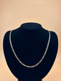 14K Gold Hollow Beveled Figaro Chain