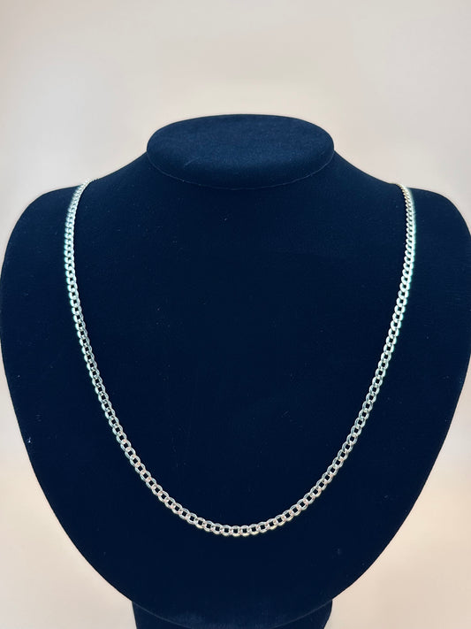 14K Gold Hollow Beveled Curb Chain