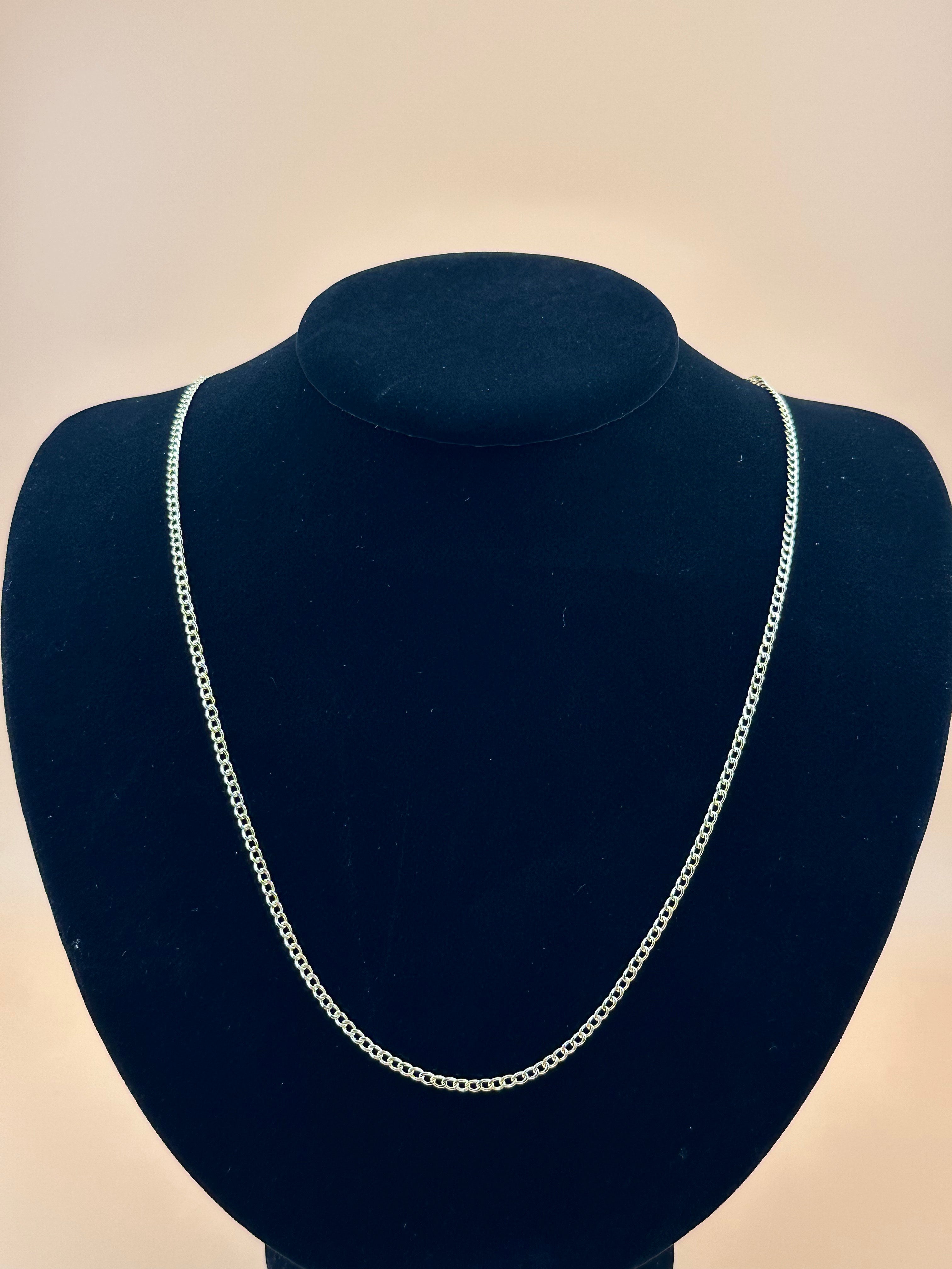 14K Gold Hollow Beveled Curb Chain