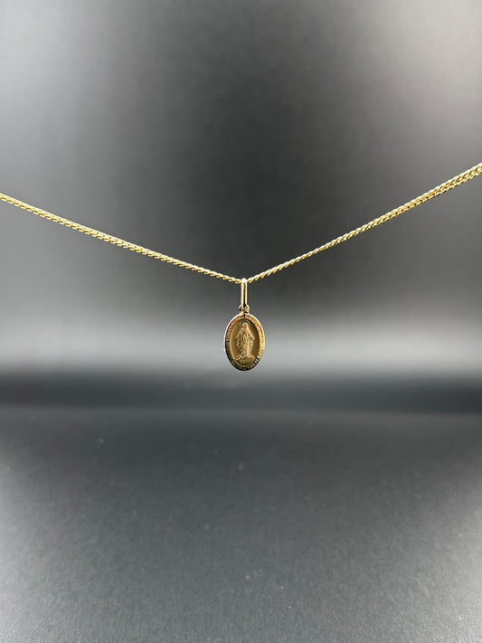 14K Yellow Gold Miraculous Medal Pendant