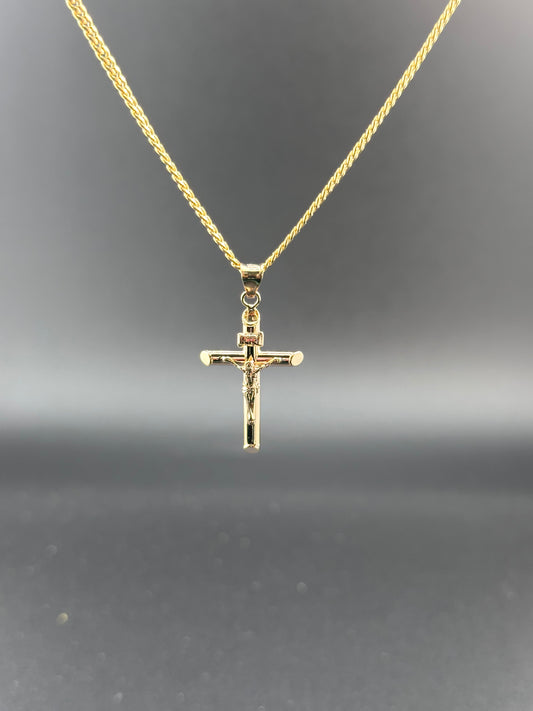 14K Gold Crucifix Pendant | Large Jesus Cross Charm