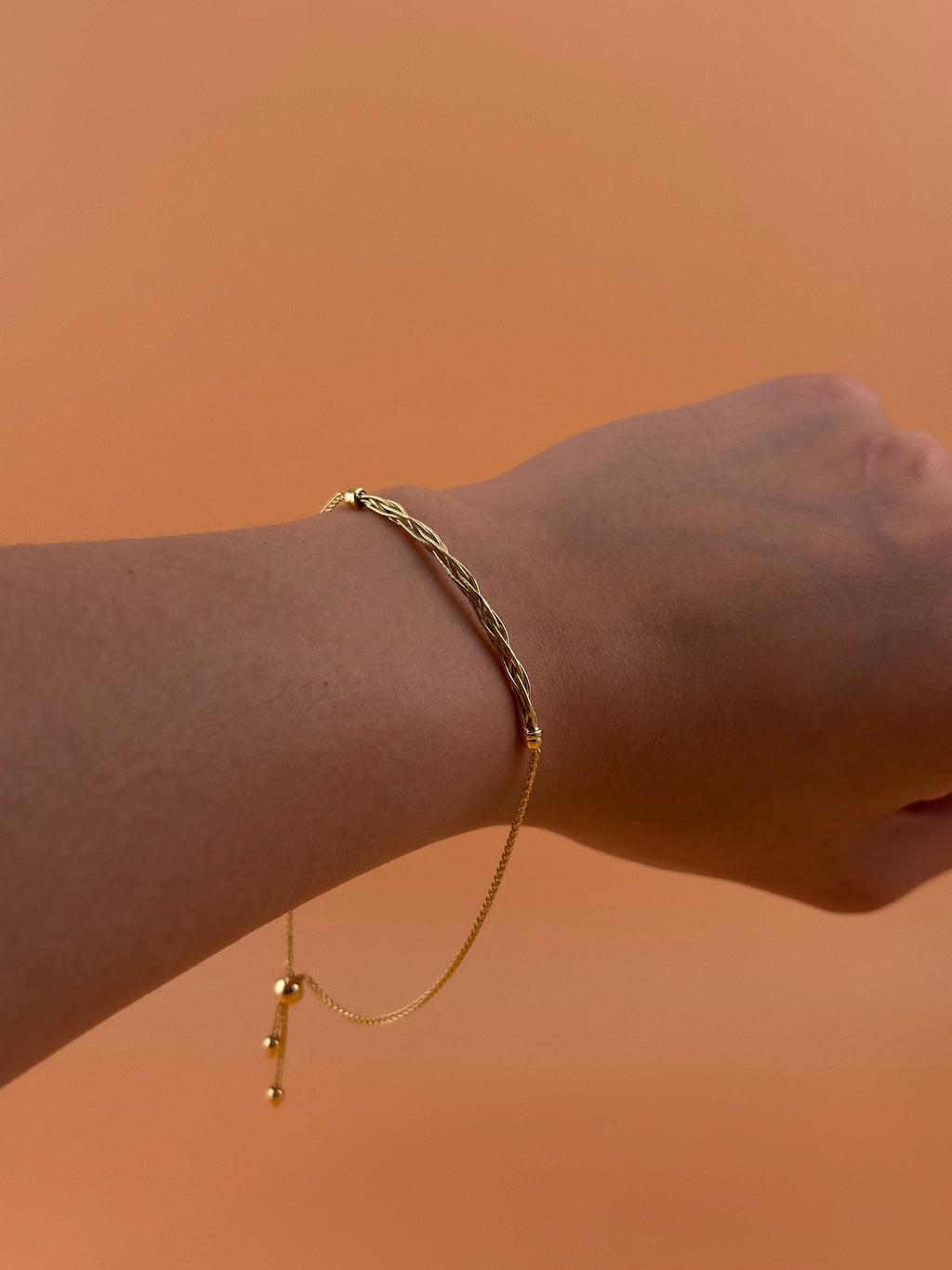 14K Gold Friendship Bracelet – Adjustable 5.5"-7.5"