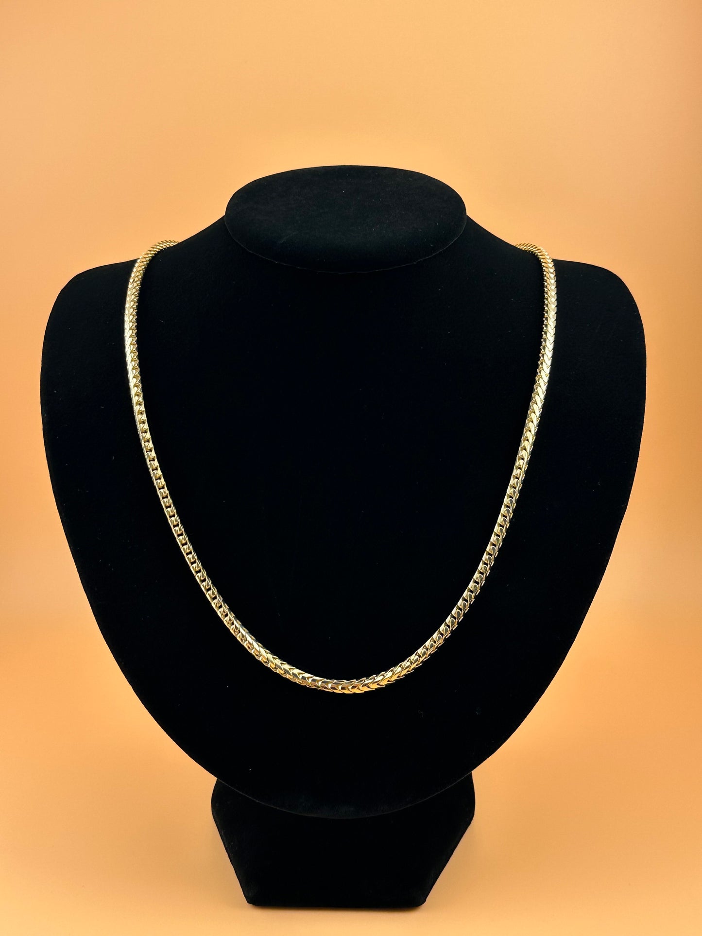 14K Solid Gold Franco Chain – 3.3mm – Men’s Real Gold Chain