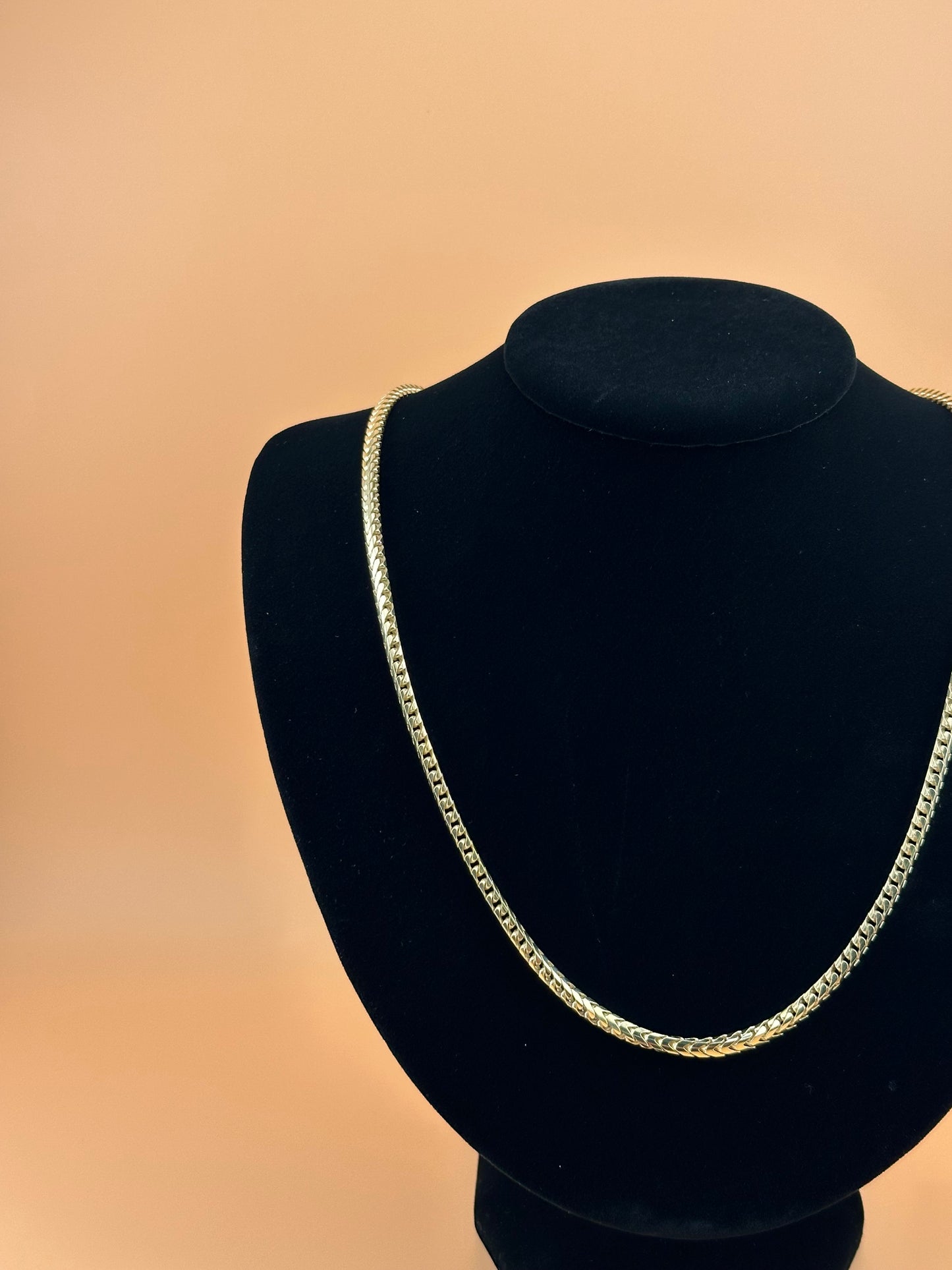 14K Solid Gold Franco Chain – 3.3mm – Men’s Real Gold Chain