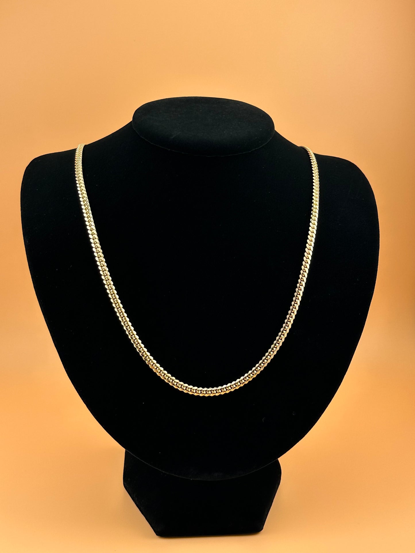 14K Solid Gold Miami Cuban Chain 4mm – Real Gold Link Necklace & Bracelet for Men & Women