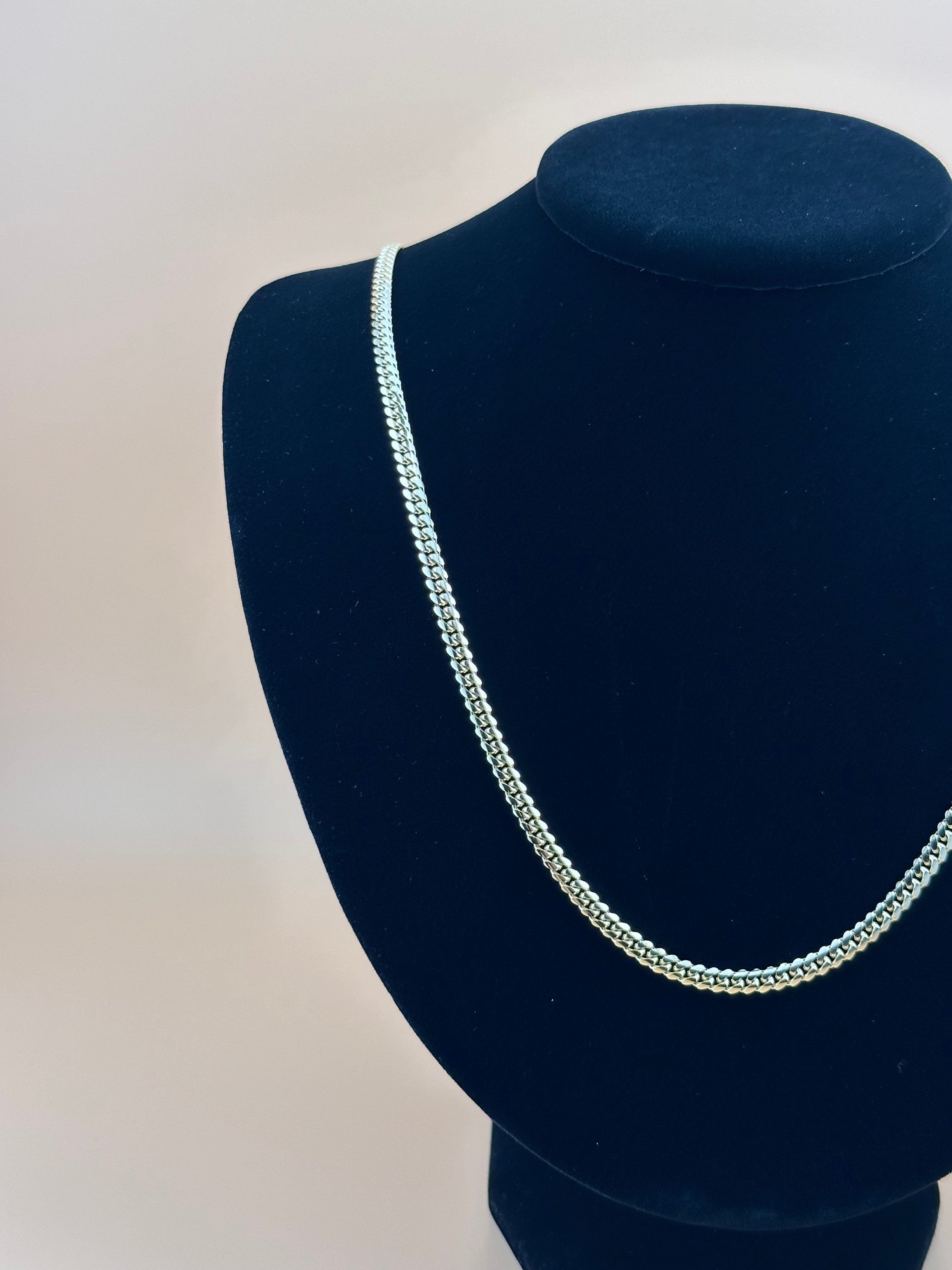 14K Solid Gold Miami Cuban Chain 4mm – Real Gold Link Necklace & Bracelet for Men & Women