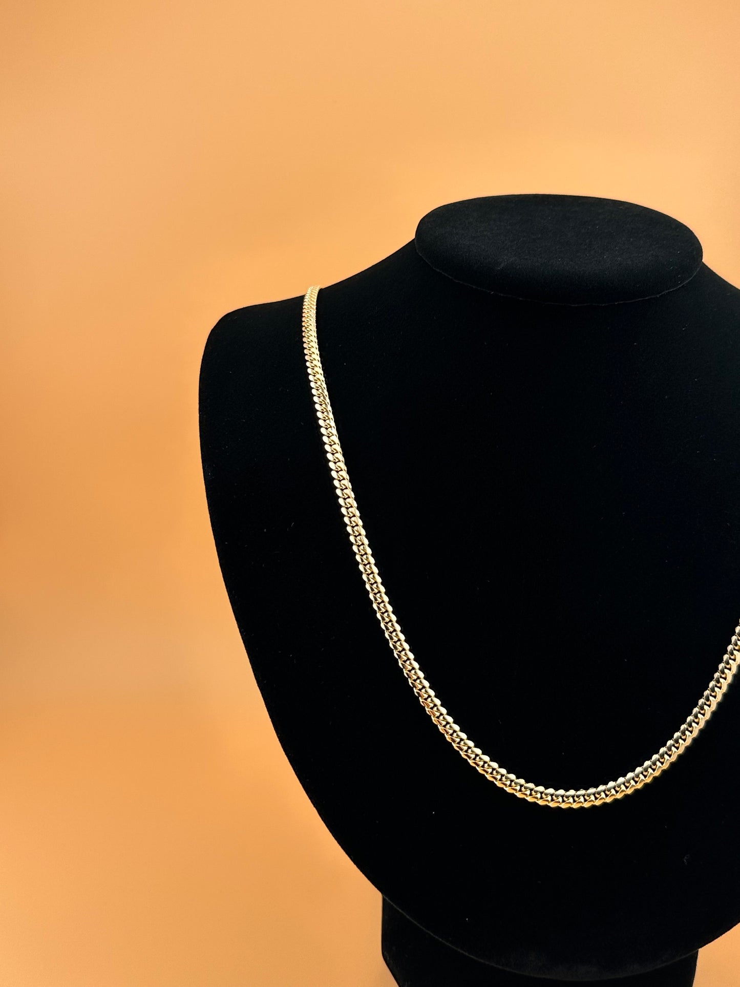 14K Solid Gold Miami Cuban Chain 4mm – Real Gold Link Necklace & Bracelet for Men & Women