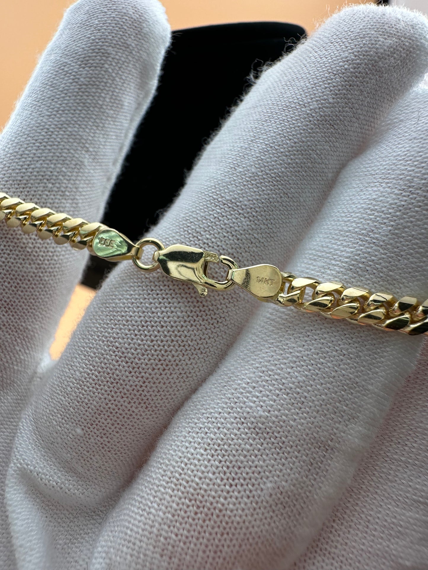 14K Solid Gold Miami Cuban Chain 4mm – Real Gold Link Necklace & Bracelet for Men & Women