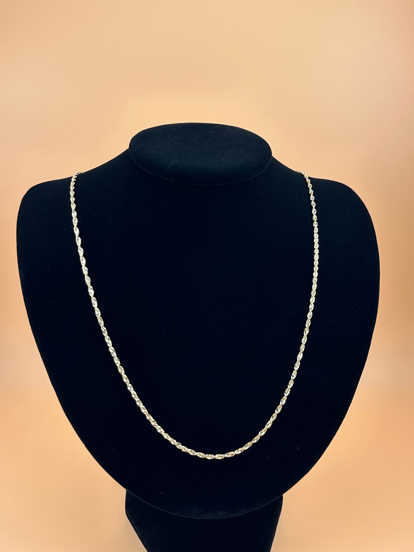14K Solid Gold Rope Chain – 2.3mm Super Light Real Gold Necklace & Bracelet