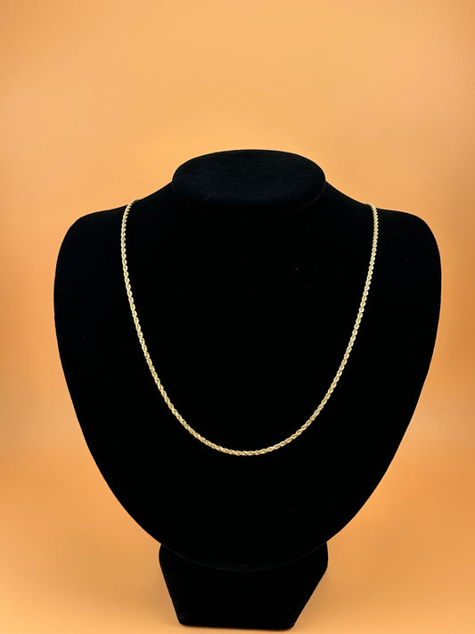 14K Solid Gold Rope Chain – 1.9mm Real Gold Necklace for Men & Women