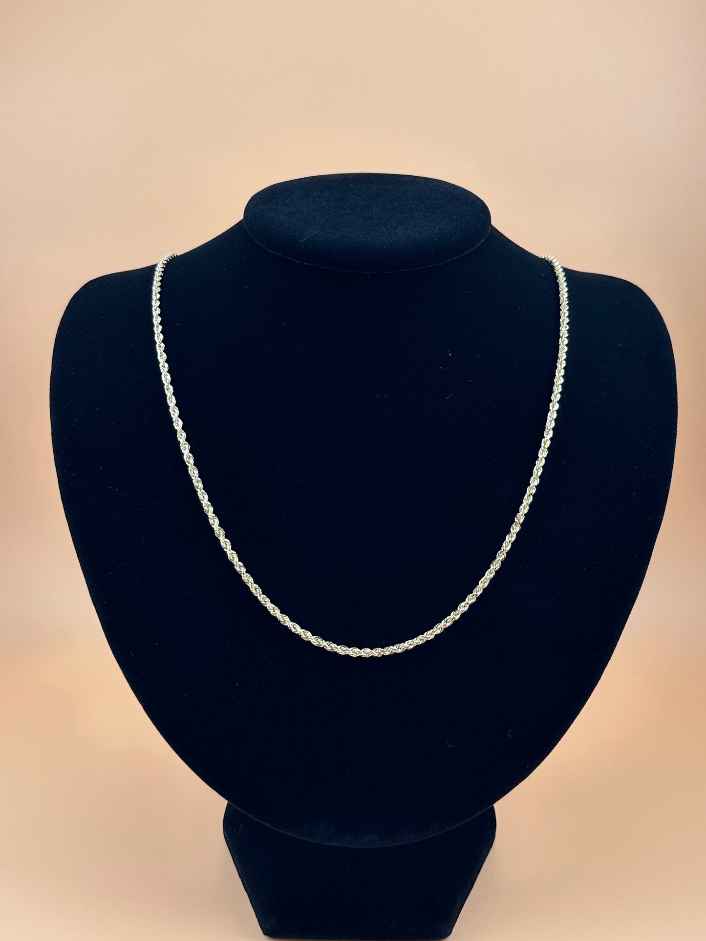 14K Solid Gold Rope Chain 2.4mm – Real Gold Chain for Men & Women