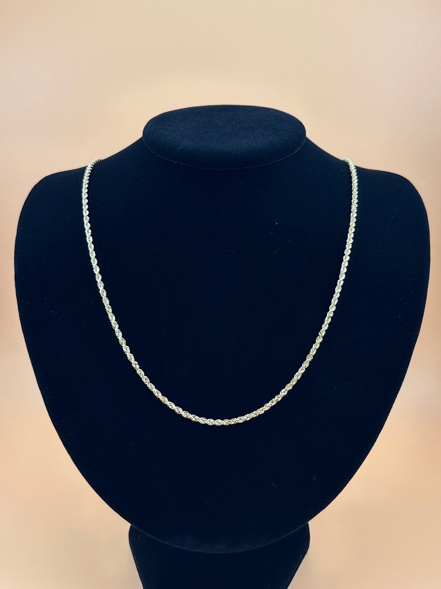 14K Solid Gold Rope Chain 2.4mm – Real Gold Chain for Men & Women