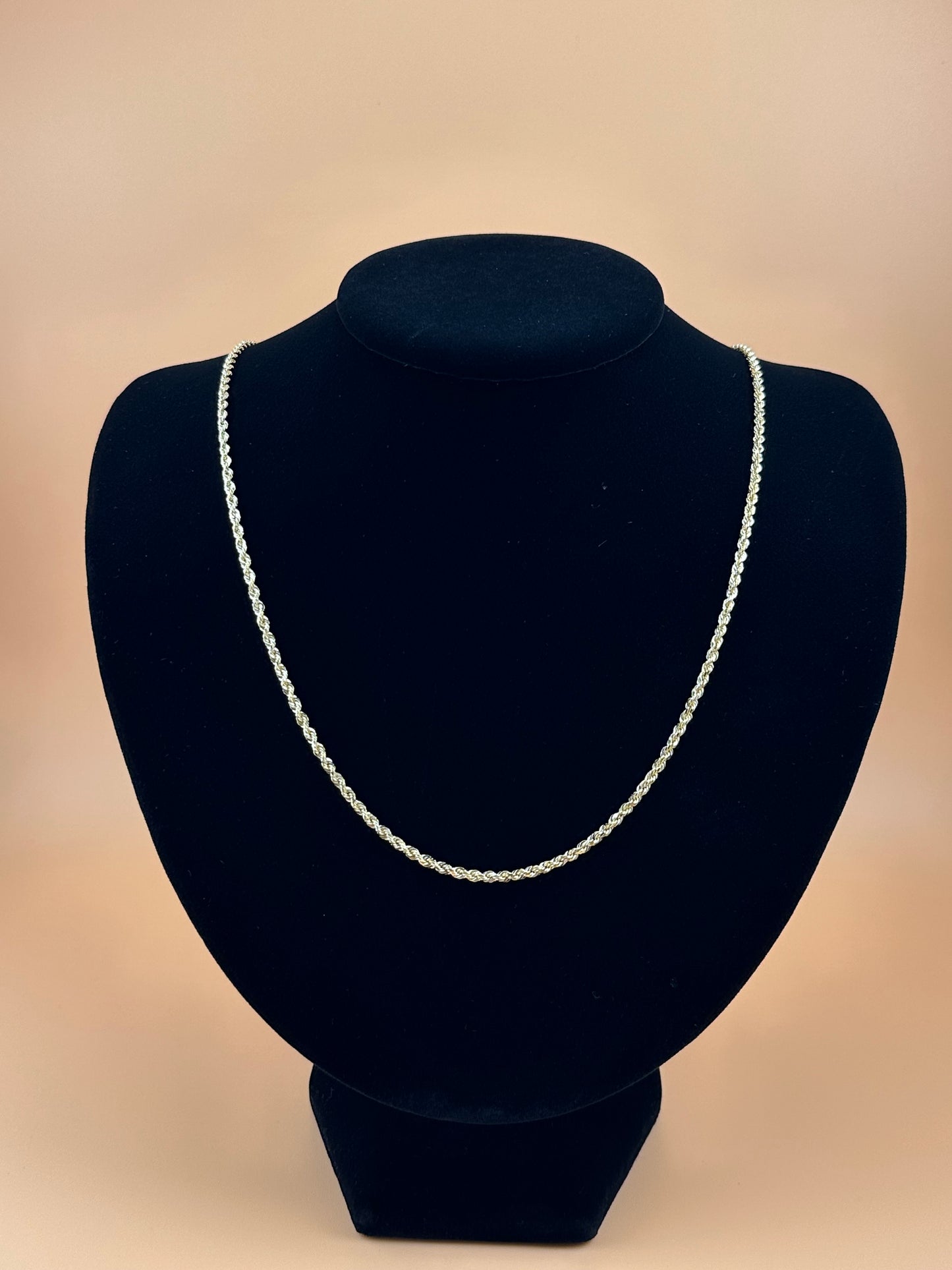 14K Solid Gold Rope Chain 2.4mm – Real Gold Chain for Men & Women