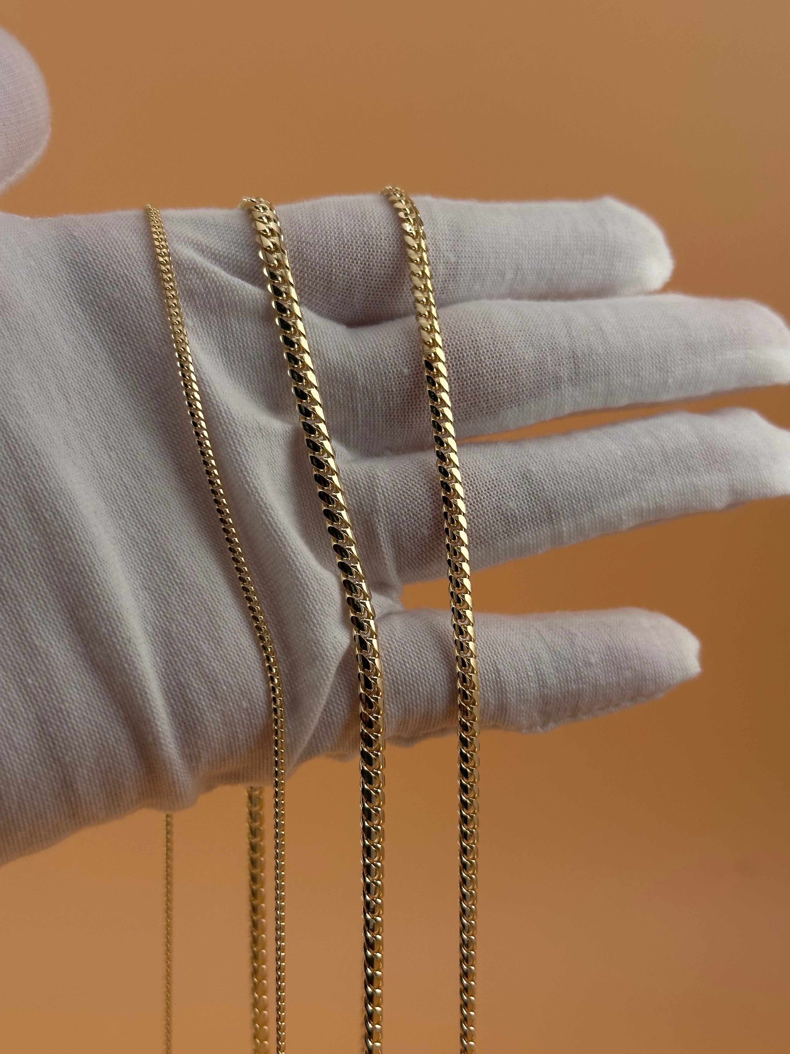 14K Solid Gold Miami Cuban Chain 2.2mm – Real Gold 16”-24”