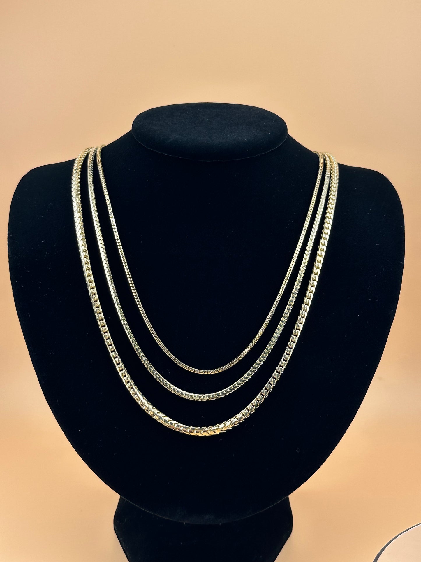 14K Solid Gold Franco Chain – 3.3mm – Men’s Real Gold Chain