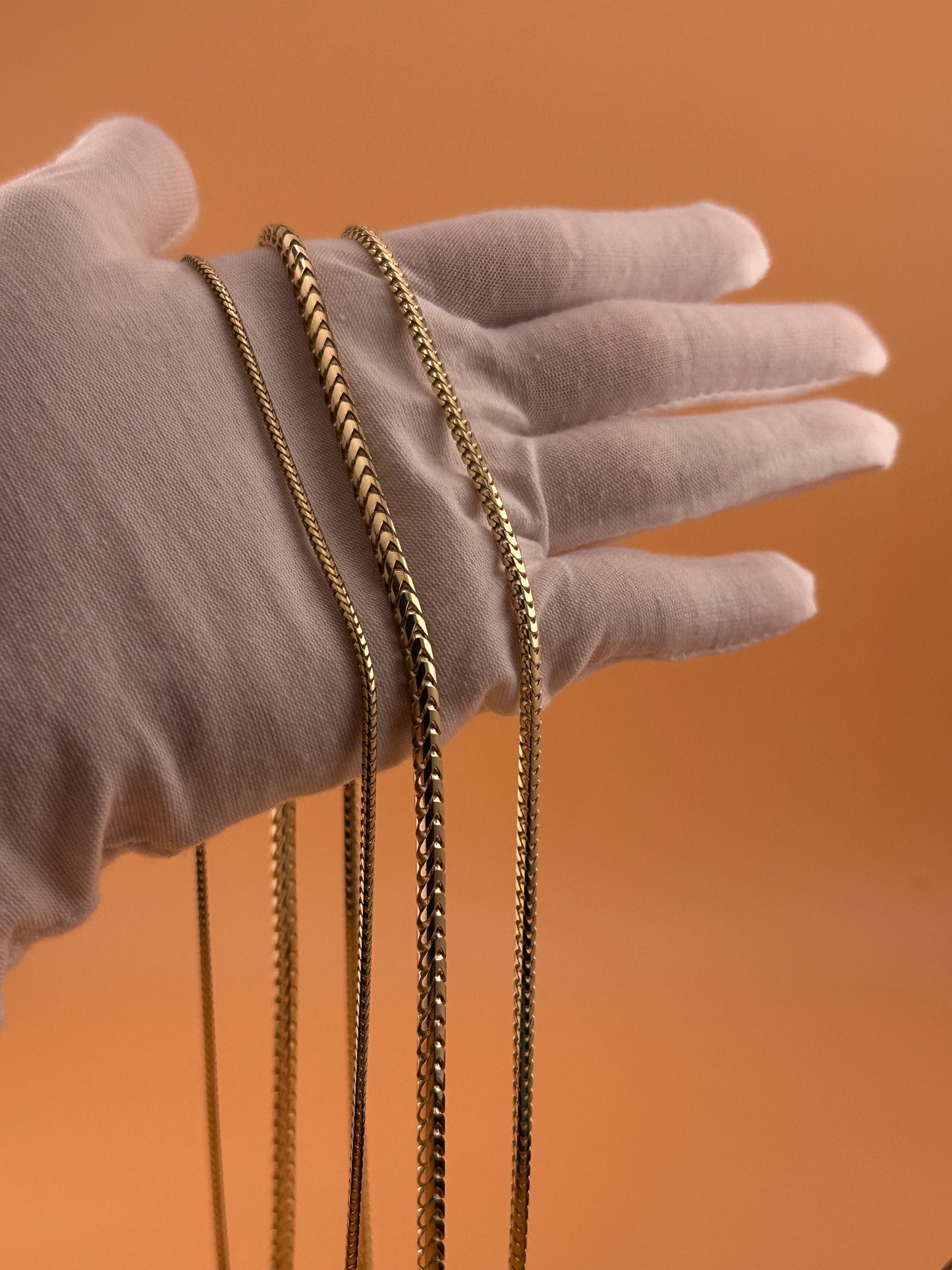 14K Solid Gold Franco Chain – 3.3mm – Men’s Real Gold Chain