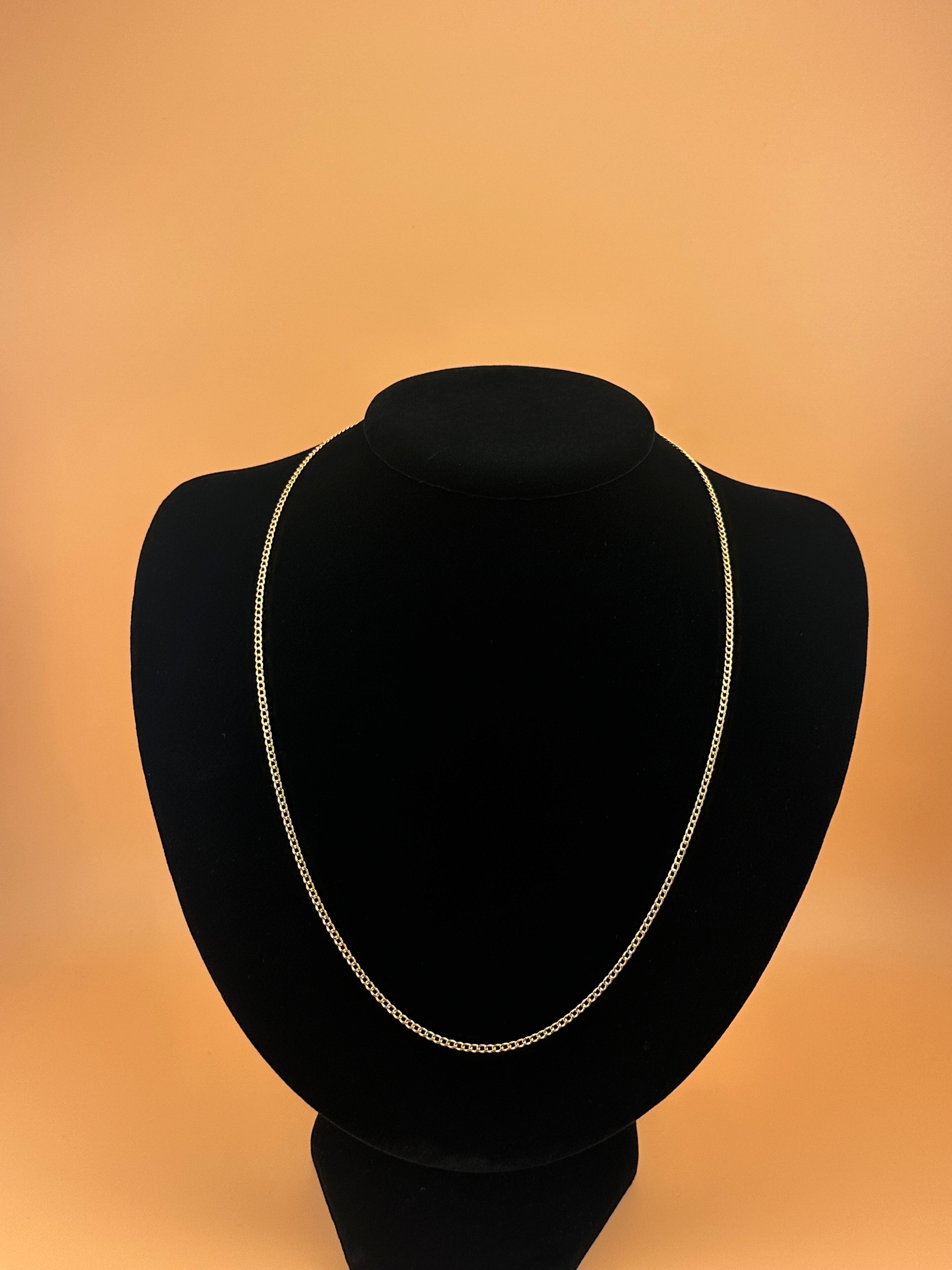14K Gold Hollow Beveled Curb Chain