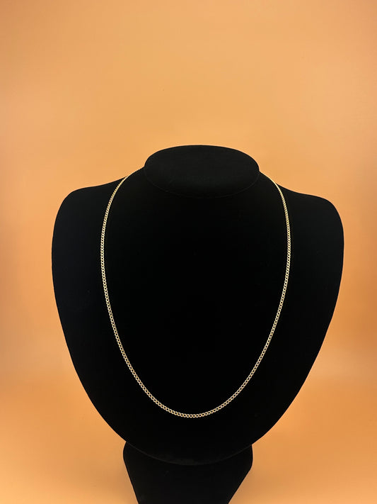 14K Gold Hollow Beveled Curb Chain