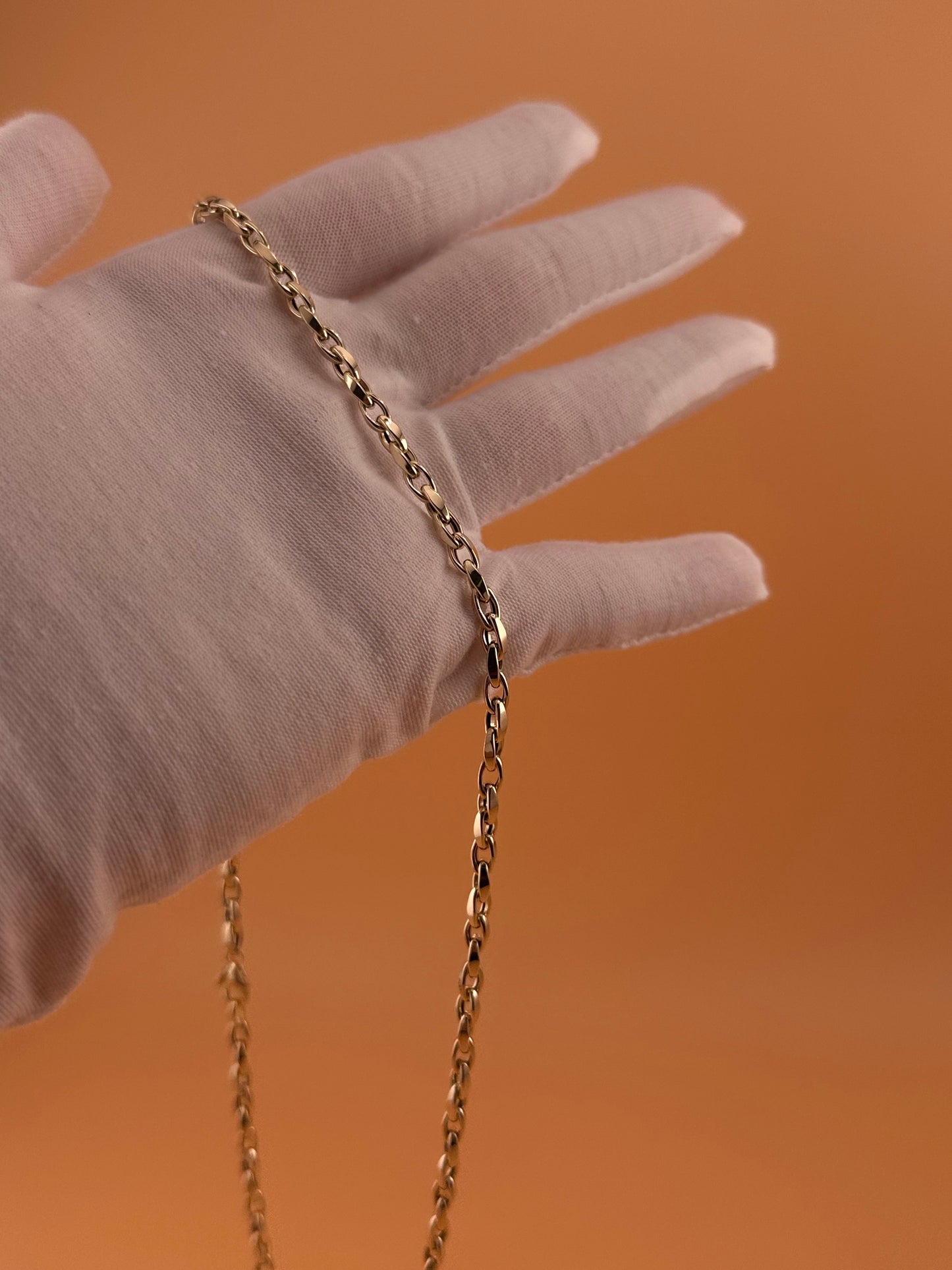 14K Gold Hollow Rolo Chain Necklace – 18 Inch