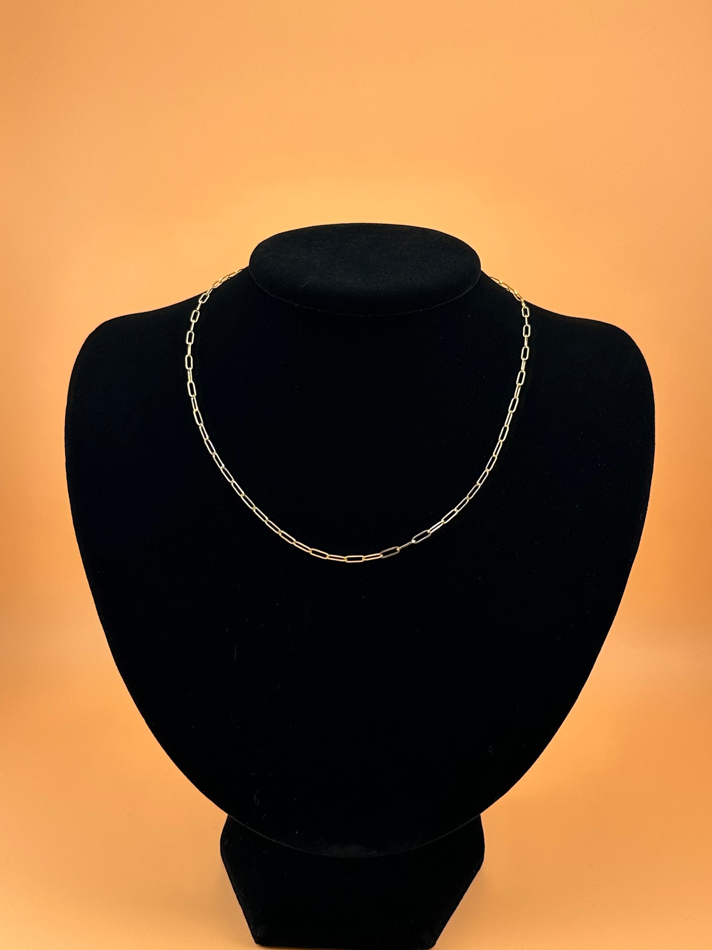 14K Solid Gold Paperclip Chain Necklace – 2.2mm