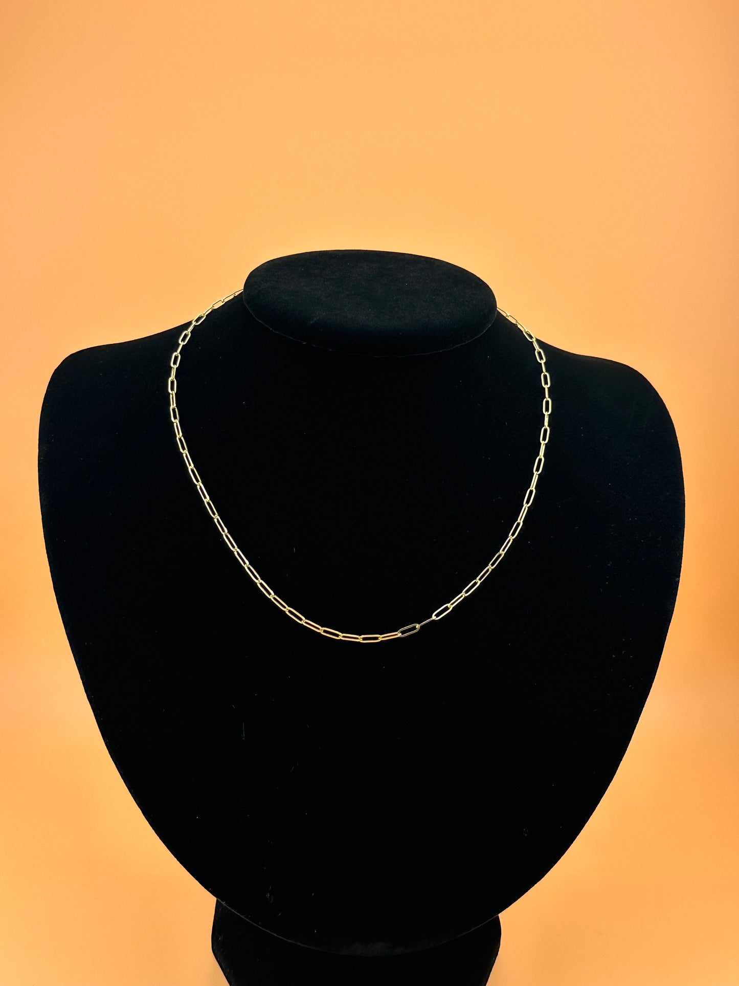 14K Solid Gold Paperclip Chain Necklace – 2.2mm