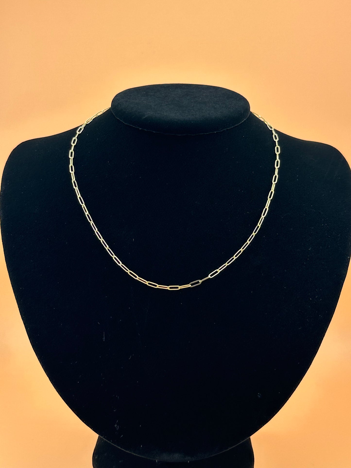 14K Solid Gold Paperclip Chain Necklace – 2.2mm