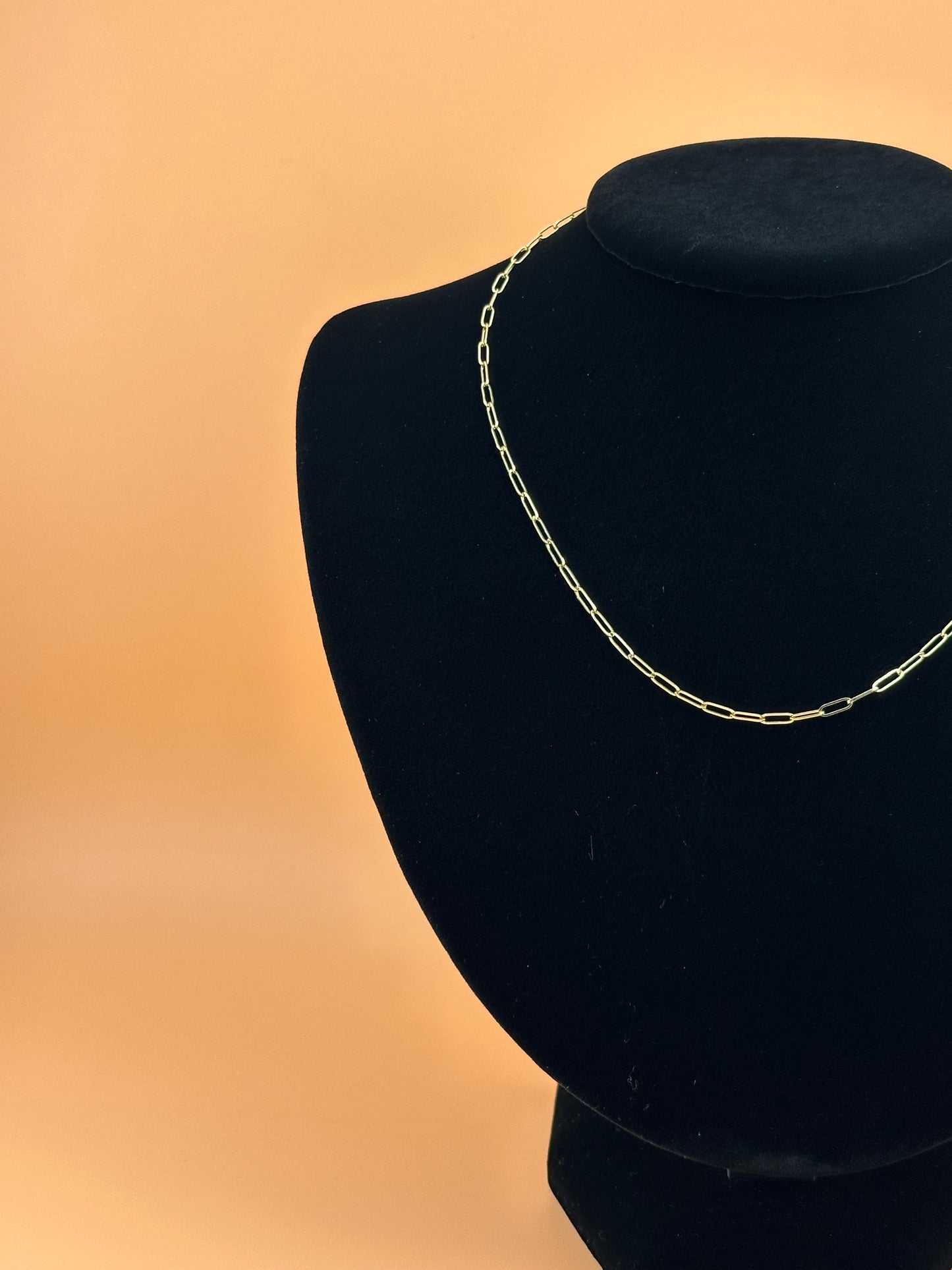 14K Solid Gold Paperclip Chain Necklace – 2.2mm