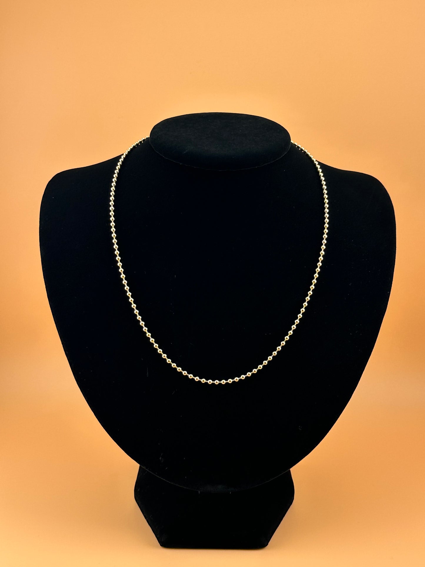 14K Solid Gold Ball Chain Necklace – 2.5mm