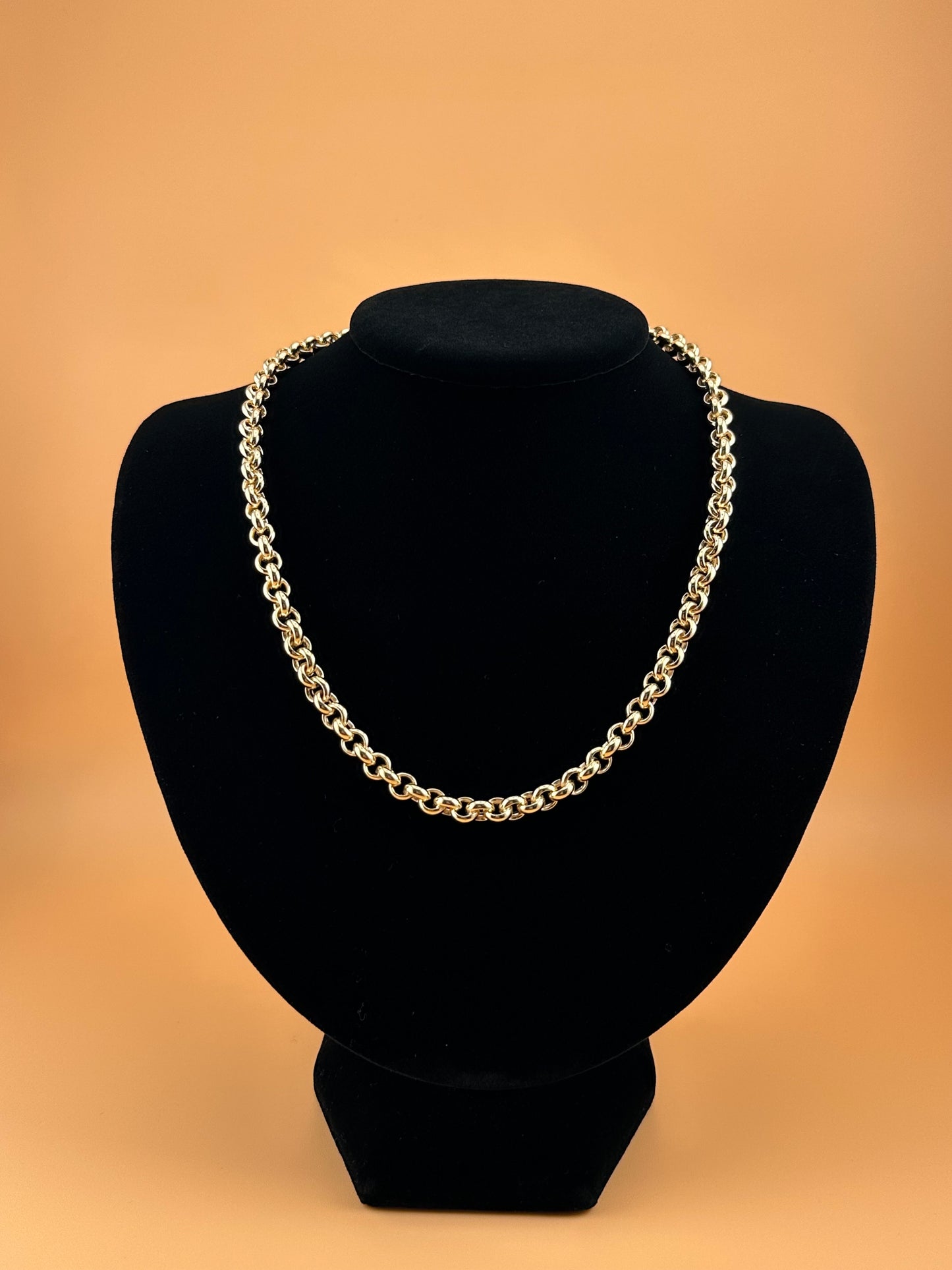 14K Gold Hollow Rolo Necklace – 18 Inch