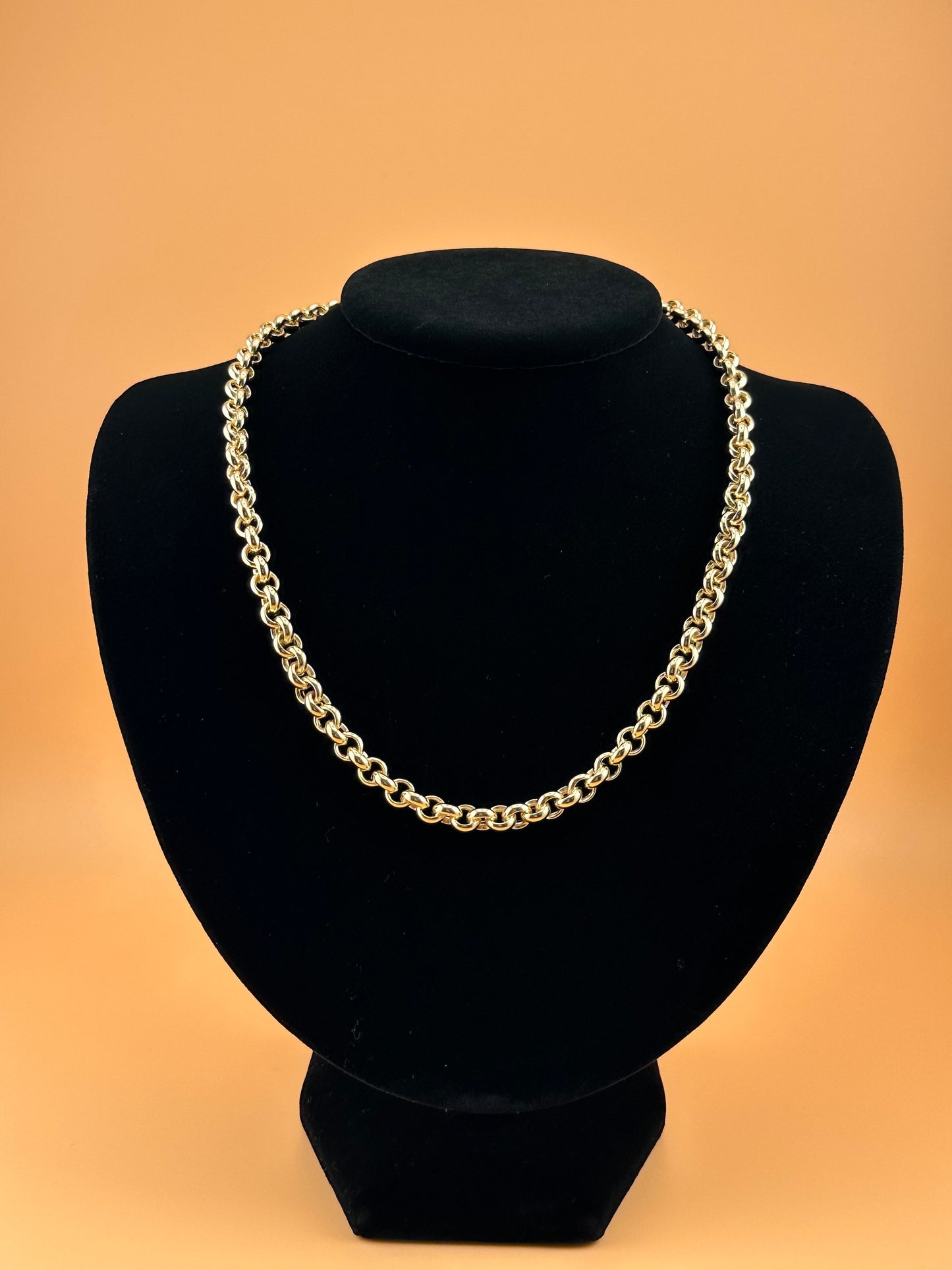 14K Gold Hollow Rolo Necklace – 18 Inch
