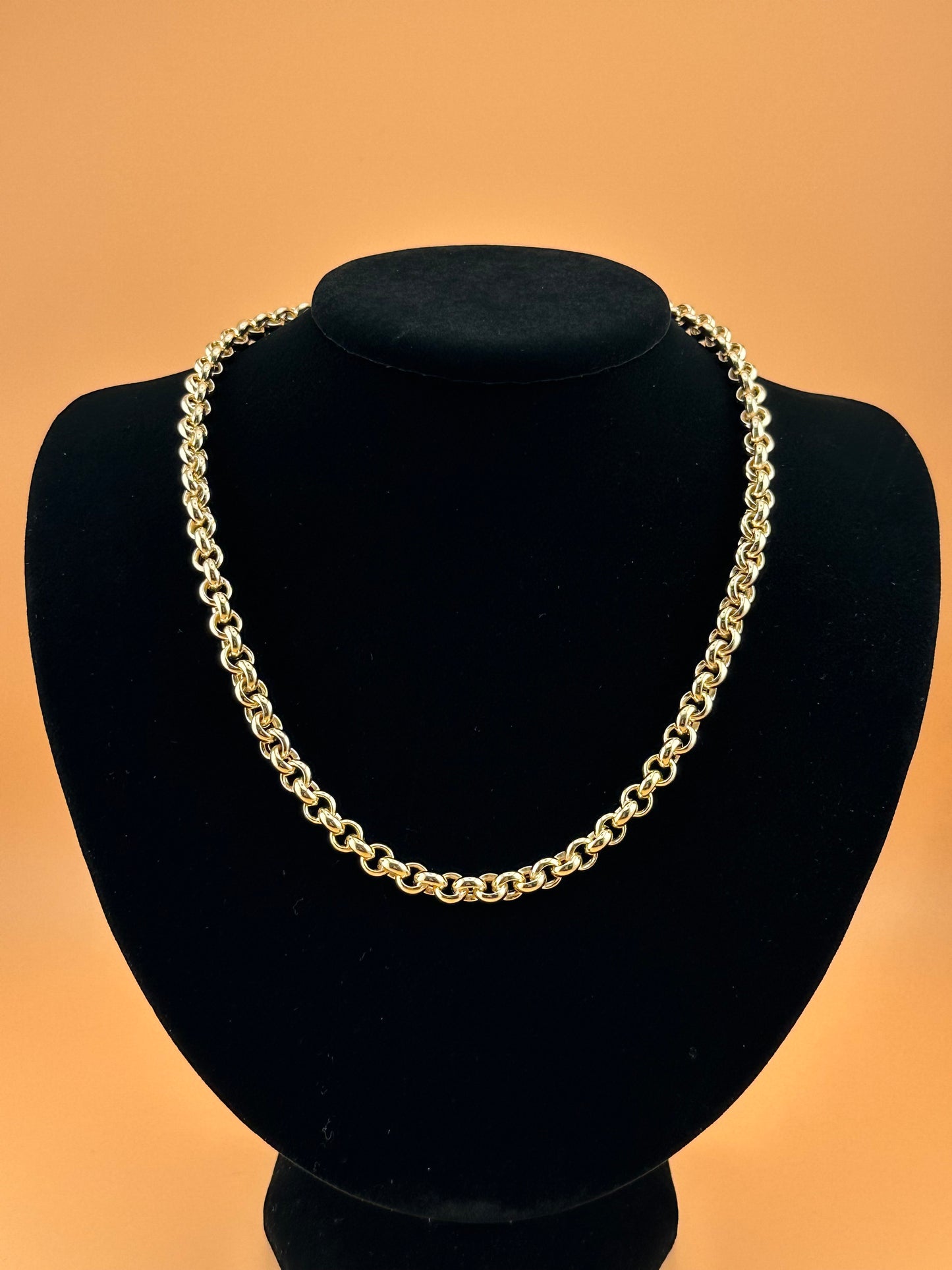 14K Gold Hollow Rolo Necklace – 18 Inch