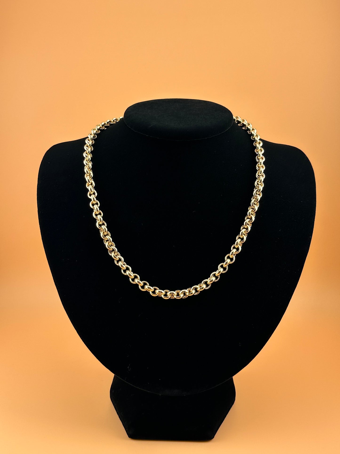14K Gold Hollow Rolo Necklace – 18 Inch