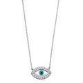 14K White Gold Evil Eye CZ Necklace