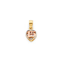14K Yellow Gold Flower & 15 Años Pendant - PT370