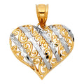 14K Yellow Gold Mom, Family, Baby & Heart Pendant - PT428