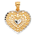 14K Yellow Gold Mom, Family, Baby & Heart Pendant - PT430