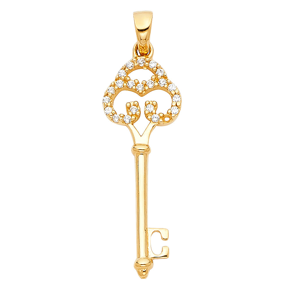 14K Yellow Gold Key, Music & Assorted Pendant - PT553