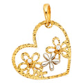 14K Yellow Gold Mom, Family, Baby & Heart Pendant - PT753