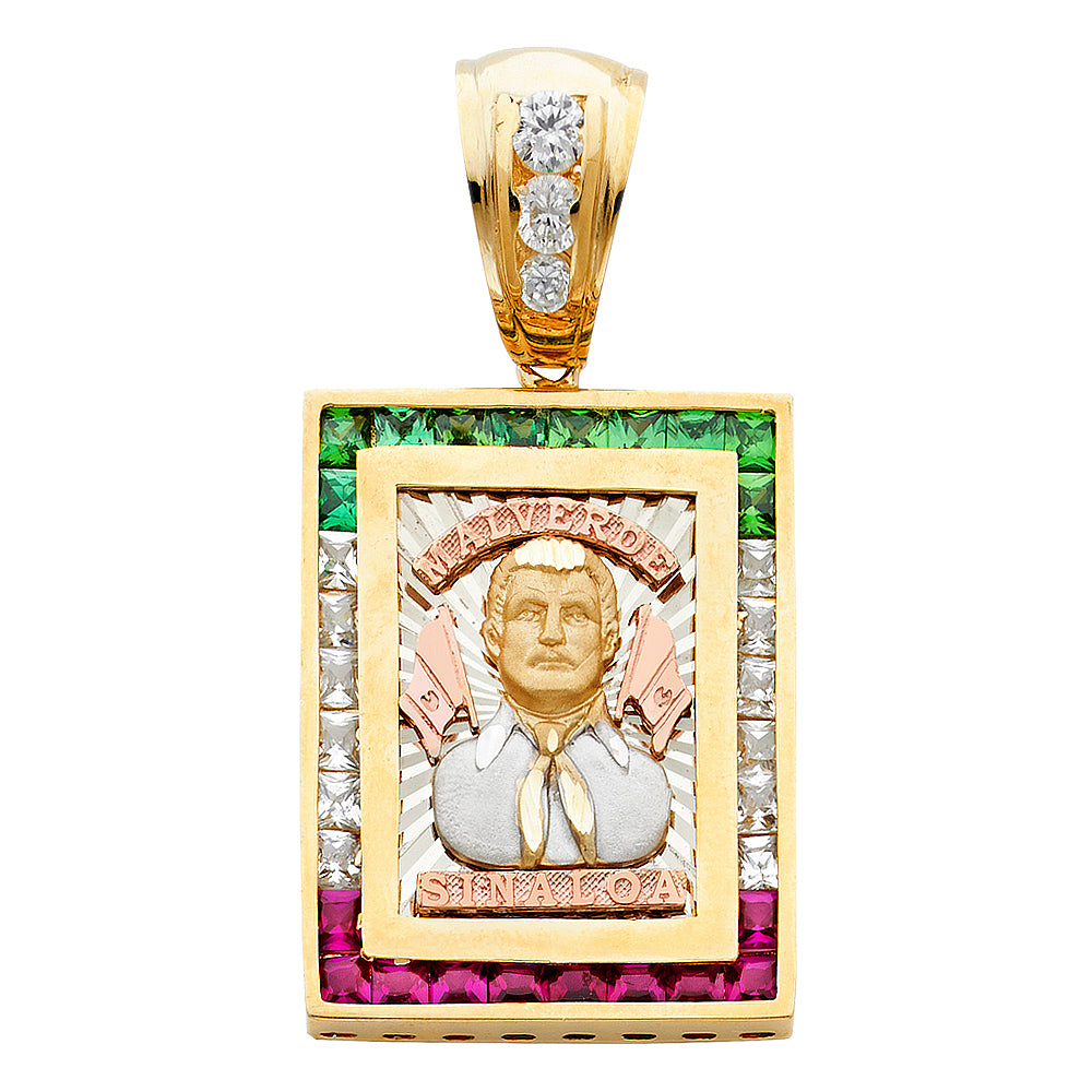 14K Yellow Gold Gun, Money & Animal Pendant - PT1513