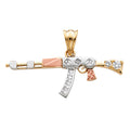 14K Yellow Gold Gun, Money & Animal Pendant - PT1517