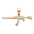 14K Yellow Gold Gun, Money & Animal Pendant - PT1518