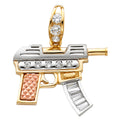 14K Yellow Gold Gun, Money & Animal Pendant - PT1523